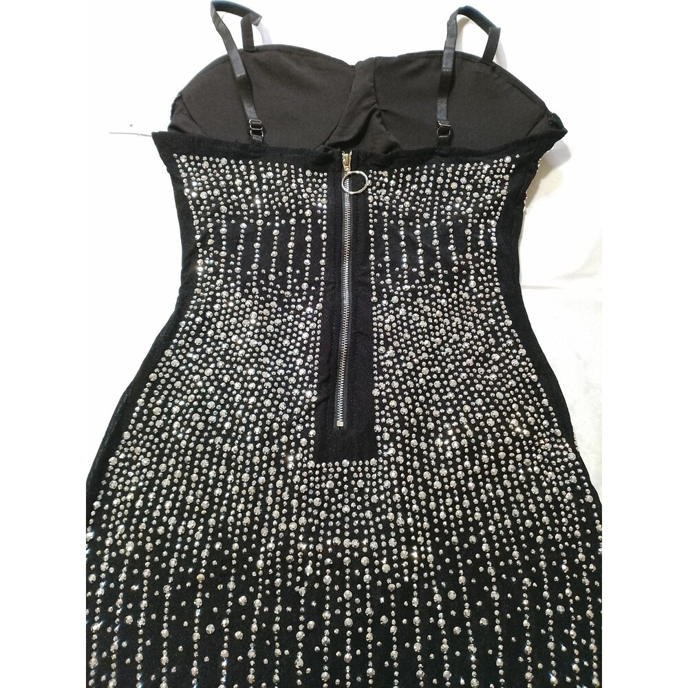 Bodycon Midi Dress with Rhinestone - Picture 7 of 9
